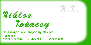 miklos kopacsy business card